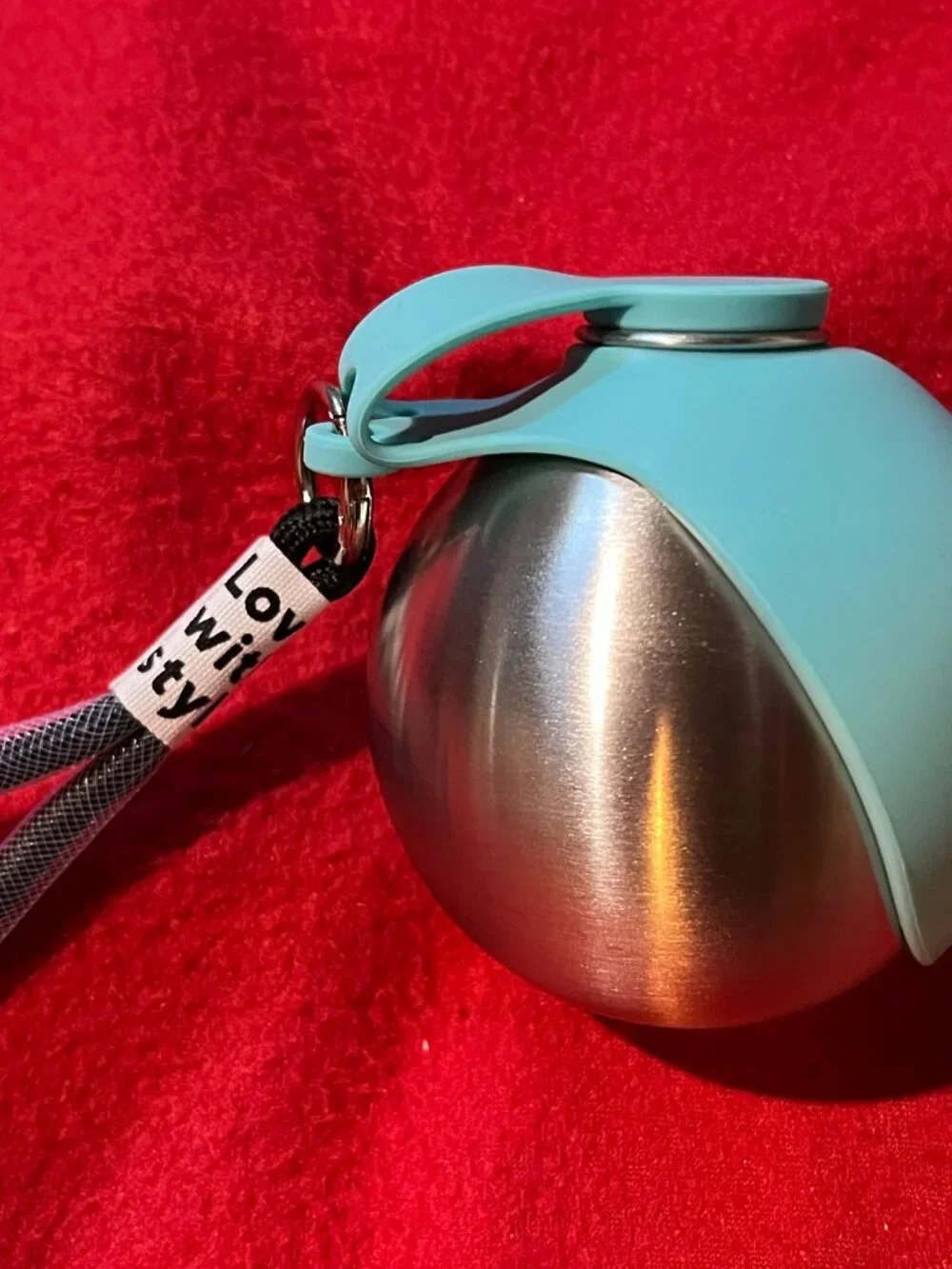 Super Design 2-in-1 Portable Dog Water Bottle Bowl 10 oz Stainless Steel NEW